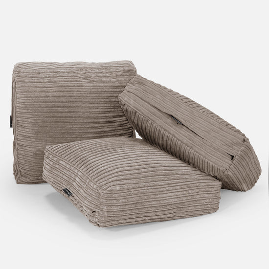 Groot Vloerkussen - Corduroy Beigegrijs 04