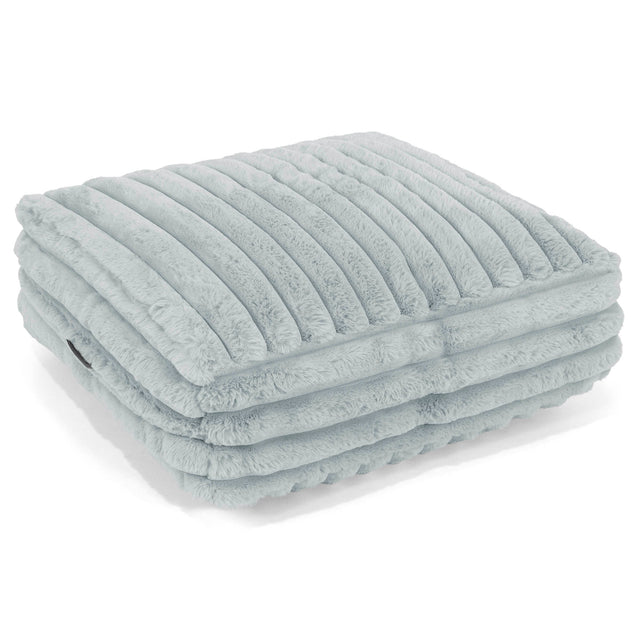 Groot Vloerkussen - Ultra Pluche Corduroy Eendenei Blauw 01