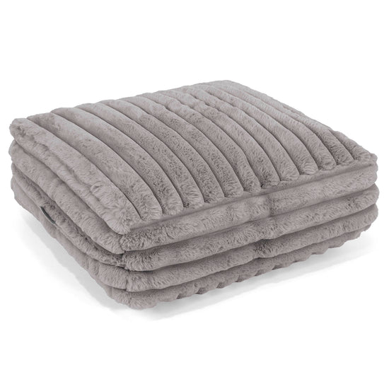 Groot Vloerkussen - Ultra Pluche Corduroy Grijs 01