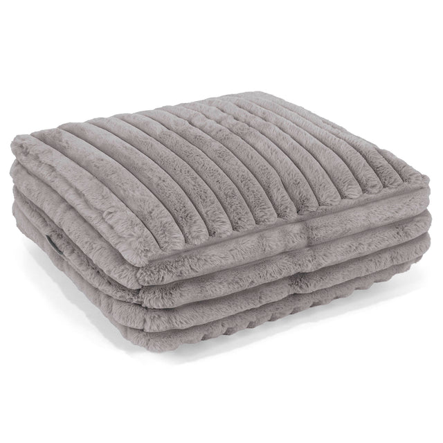 Groot Vloerkussen - Ultra Pluche Corduroy Grijs 01