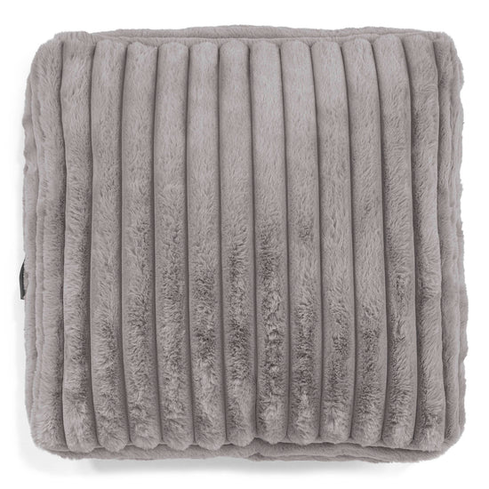 Groot Vloerkussen - Ultra Pluche Corduroy Grijs 02