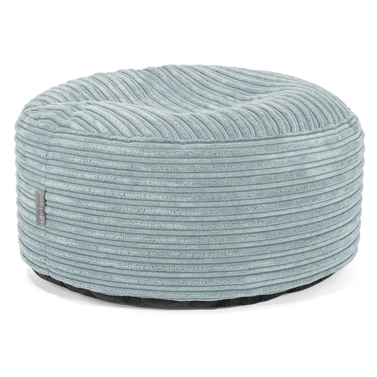 Grote Ronde Voetenbank - Corduroy Mintgroen 01