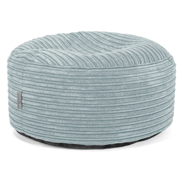 Grote Ronde Voetenbank - Corduroy Mintgroen 01