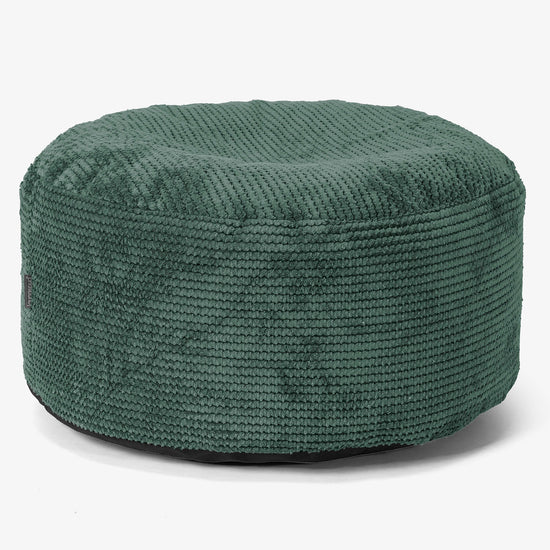 Grote Ronde Voetenbank - Pompom Mosgroen 01