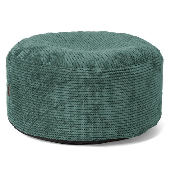 Grote Ronde Voetenbank - Pompom Mosgroen 01
