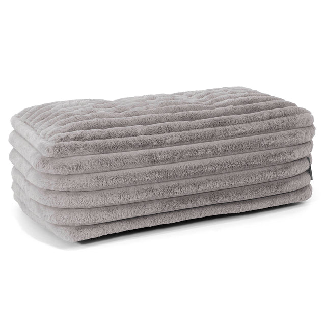 Groot Vloerkussen - Ultra Pluche Corduroy Grijs 01