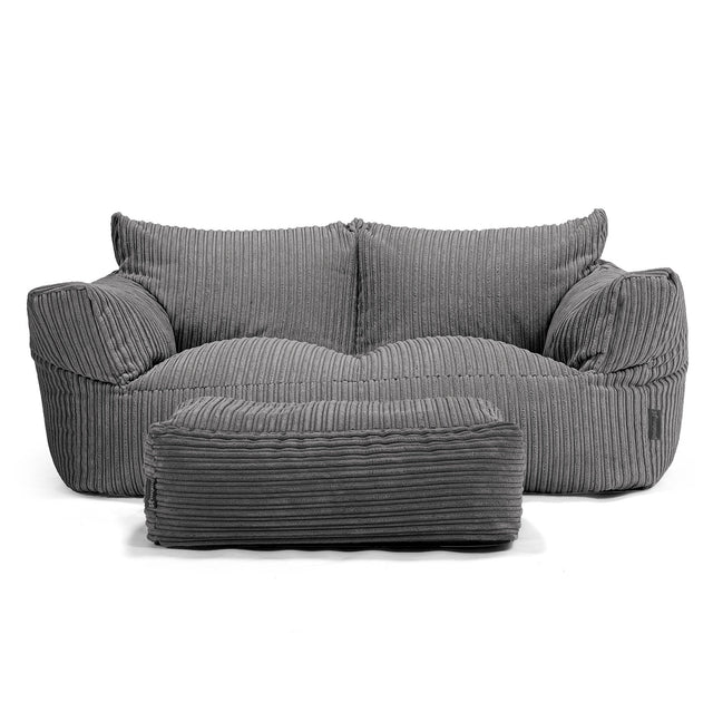 Josephine Zitzak Bank - Corduroy Leisteengrijs 01