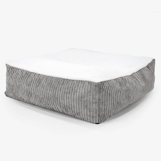 Het Reuzenmatras XXL Hondenbed - Sherpa & Corduroy Graphite Grijs 01