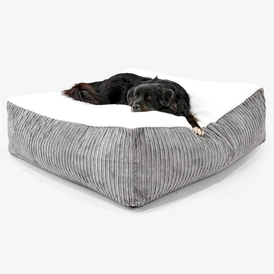 Het Reuzenmatras XXL Hondenbed - Sherpa & Corduroy Graphite Grijs 02