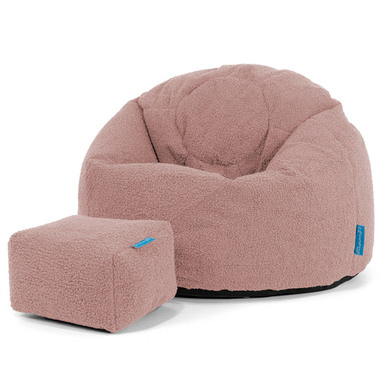 Kinder Klassieke Zitzak Stoel 1-5 jaar oud - Boucle Roze 02