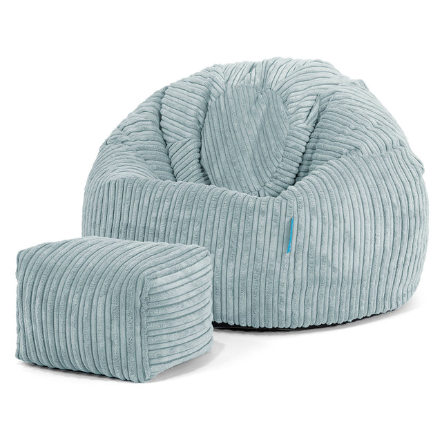 Kinder Klassieke Zitzak Stoel 1-5 jaar oud - Corduroy Mintgroen 02
