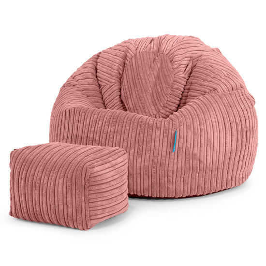 Kinder Klassieke Zitzak Stoel 1-5 jaar oud - Corduroy Perzik 02