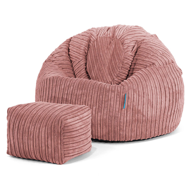 Kinder Klassieke Zitzak Stoel 1-5 jaar oud - Corduroy Perzik 02