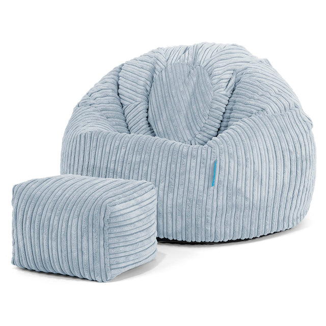 Kinder Klassieke Zitzak Stoel 1-5 jaar oud - Corduroy Baby Blauw 02