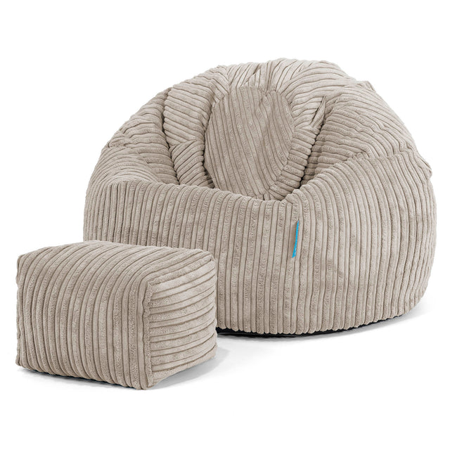 Kinder Klassieke Zitzak Stoel 1-5 jaar oud - Corduroy Mink 02