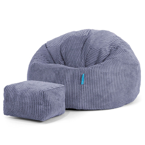 Kinder Klassieke Zitzak Stoel 1-5 jaar oud - Pompom Paars 02