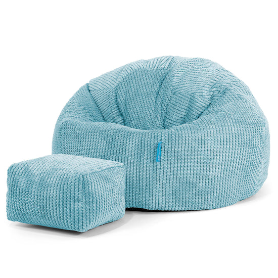 Kinder Klassieke Zitzak Stoel 1-5 jaar oud - Pompom Petrol 02