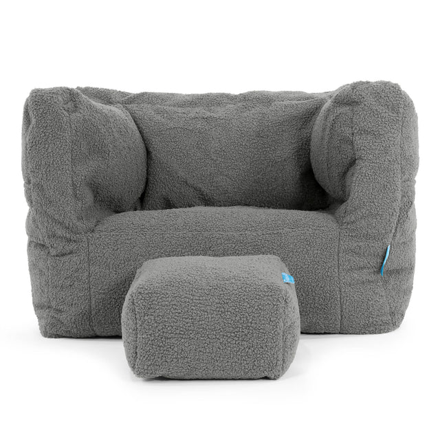 Kinder Zitzakfauteuil Albert 1-5 jaar oud - Boucle Grijs 03
