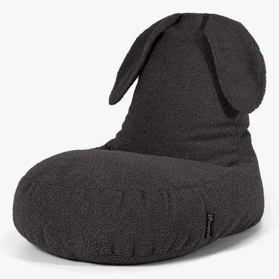 Kinder Zitzakstoel met Dierenthema Konijn 2-6 jaar oud - Boucle Graphite Grijs 01