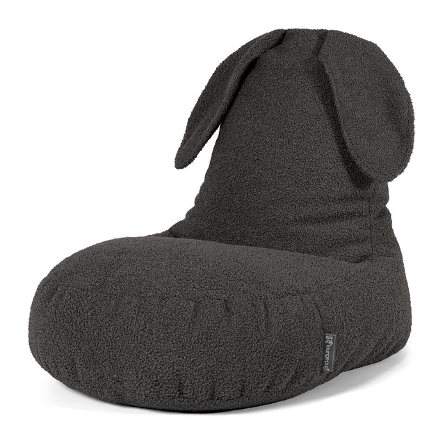 Kinder Zitzakstoel met Dierenthema Konijn 2-6 jaar oud - Boucle Graphite Grijs 01