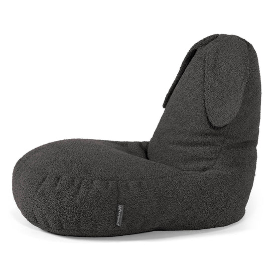 Kinder Zitzakstoel met Dierenthema Konijn 2-6 jaar oud - Boucle Graphite Grijs 02
