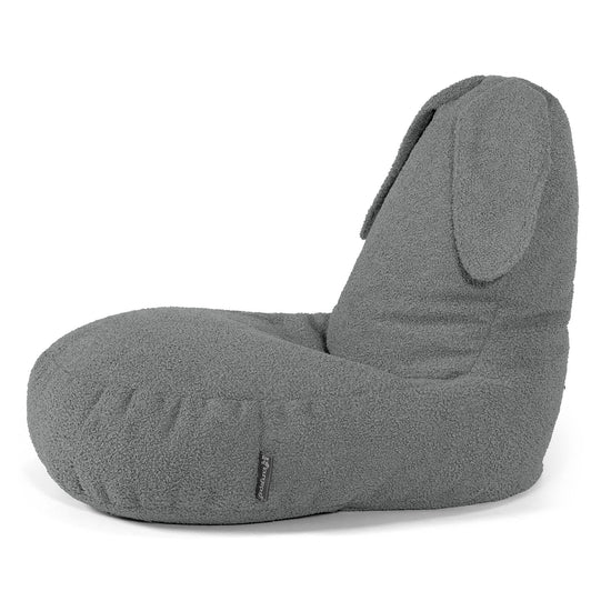 Kinder Zitzakstoel met Dierenthema Konijn 2-6 jaar oud - Boucle Grijs 02