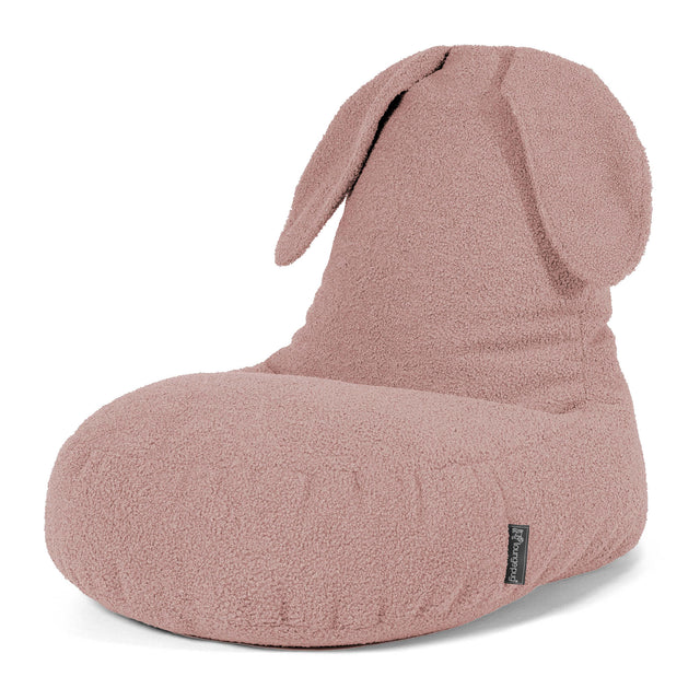 Kinder Zitzakstoel met Dierenthema Konijn 2-6 jaar oud - Boucle Roze 01