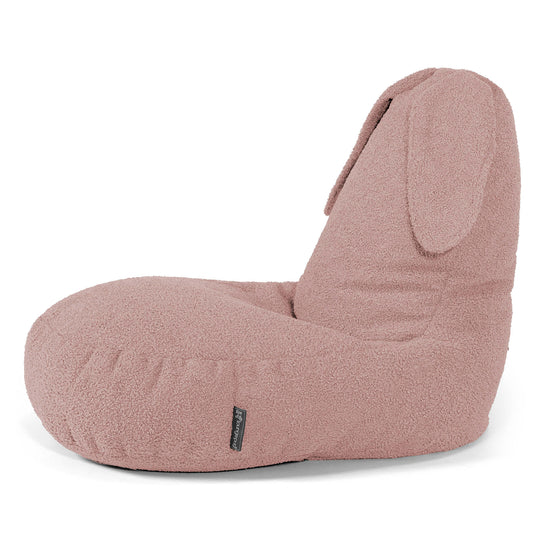 Kinder Zitzakstoel met Dierenthema Konijn 2-6 jaar oud - Boucle Roze 02
