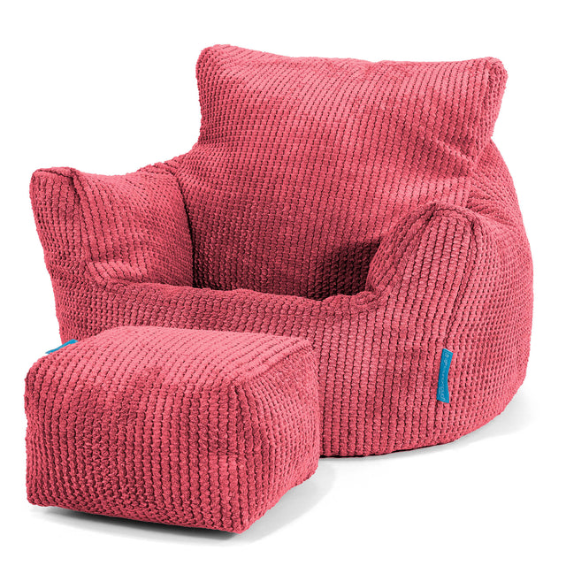 Kleuterfauteuil Zitzak 1-3 jaar oud - Pompom Pastelrood 02