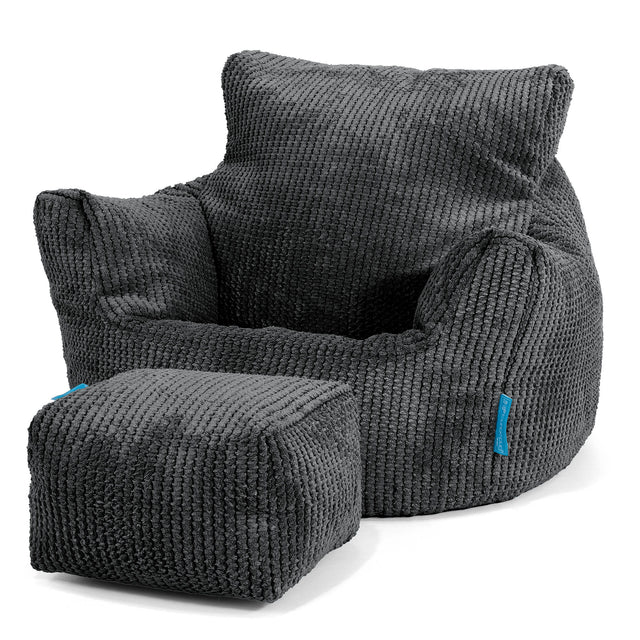 Kleuterfauteuil Zitzak 1-3 jaar oud - Pompom Zwart 02