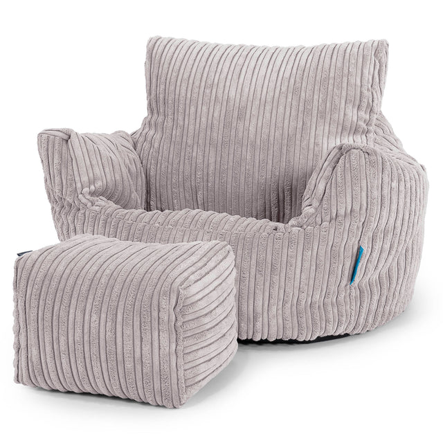 Kleuterfauteuil Zitzak 1-3 jaar oud - Corduroy Zilvergrijs 02