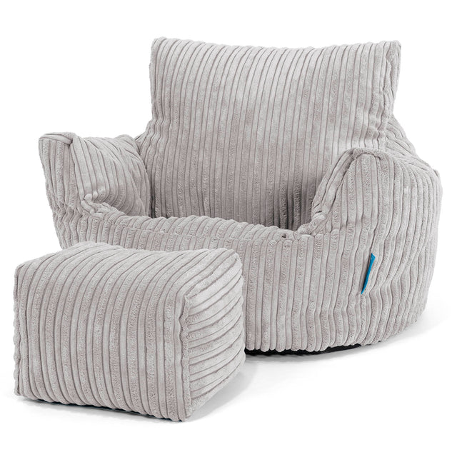 Kleuterfauteuil Zitzak 1-3 jaar oud - Corduroy Zilvergrijs 02