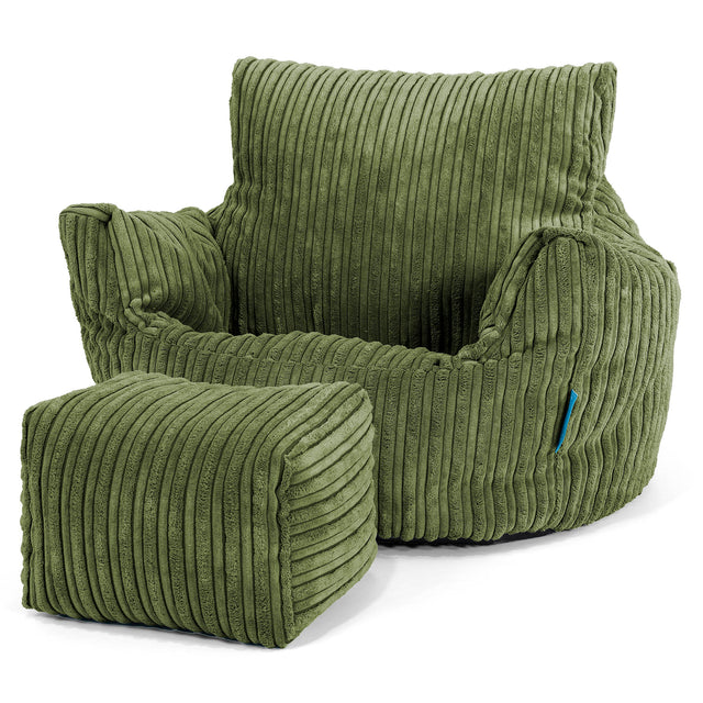 Kleuterfauteuil Zitzak 1-3 jaar oud - Corduroy Bosgroen 02