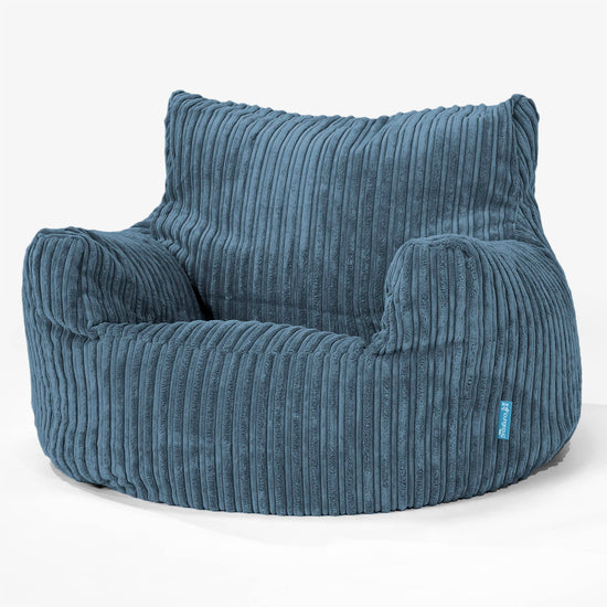 Kinderfauteuil Zitzak 3-8 jaar oud - Corduroy Marineblauw 01