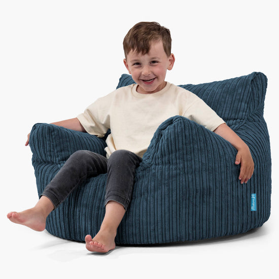 Kinderfauteuil Zitzak 3-8 jaar oud - Corduroy Marineblauw 02
