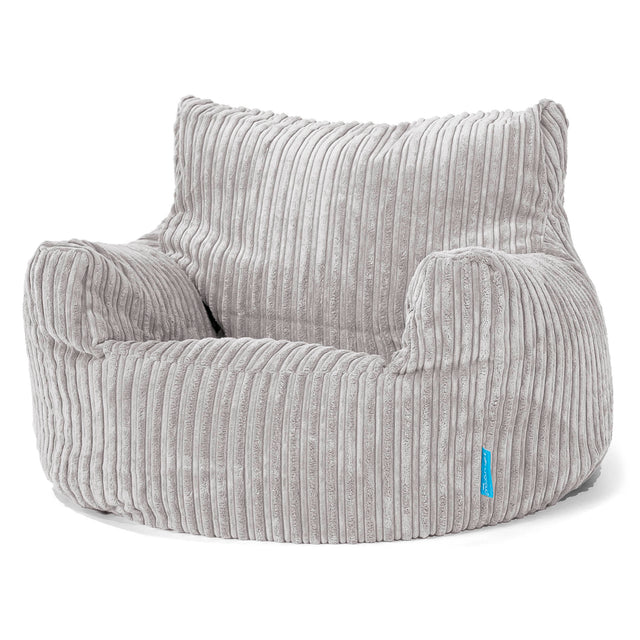 Kinderfauteuil Zitzak 3-8 jaar oud - Corduroy Zilvergrijs 01