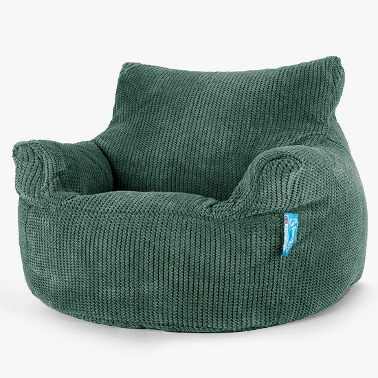 Kinderfauteuil Zitzak 3-8 jaar oud - Pompom Mosgroen 01