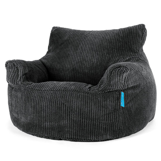 Kinderfauteuil Zitzak 3-8 jaar oud - Pompom Zwart 01