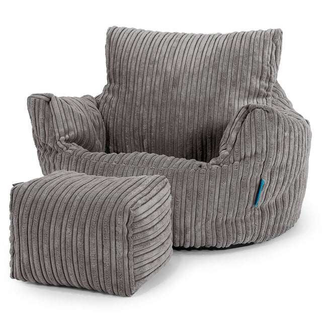 Kleuterfauteuil Zitzak 1-3 jaar oud - Corduroy Graphite Grijs 02
