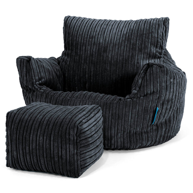 Kleuterfauteuil Zitzak 1-3 jaar oud - Corduroy Zwart 02