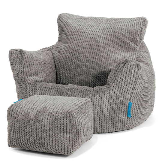 Kleuterfauteuil Zitzak 1-3 jaar oud - Pompom Antraciet 02