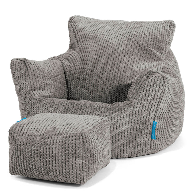 Kleuterfauteuil Zitzak 1-3 jaar oud - Pompom Antraciet 02