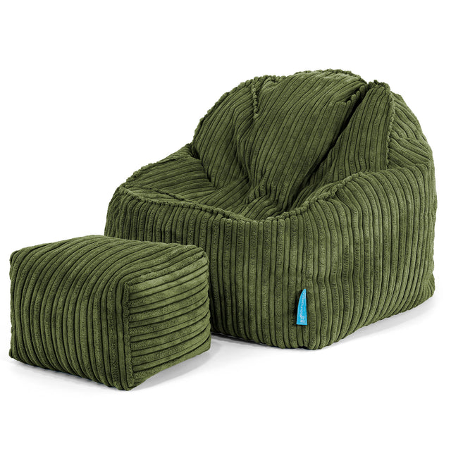 Kinderzitzak Sloucher 2-6 jaar oud - Corduroy Bosgroen 03