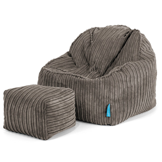Kinderzitzak Sloucher 2-6 jaar oud - Corduroy Graphite Grijs 03