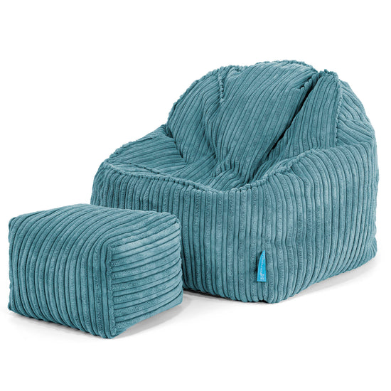 Kinderzitzak Sloucher 2-6 jaar oud - Corduroy Petrol 03