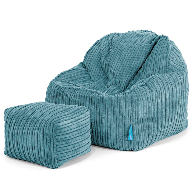 Kinderzitzak Sloucher 2-6 jaar oud - Corduroy Petrol 03