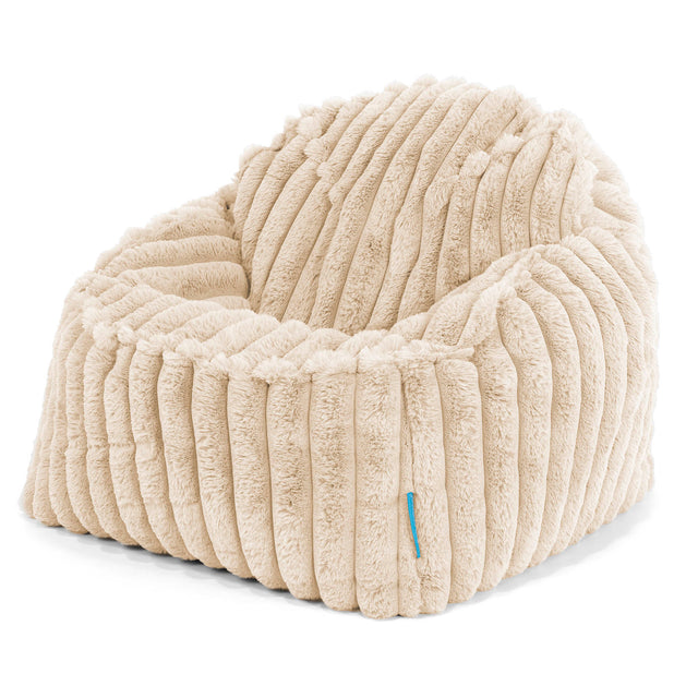 Kinderzitzak Sloucher 2-6 jaar oud - Ultra Pluche Corduroy Crème 01
