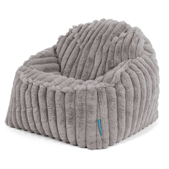 Kinderzitzak Sloucher 2-6 jaar oud - Ultra Pluche Corduroy Grijs 01