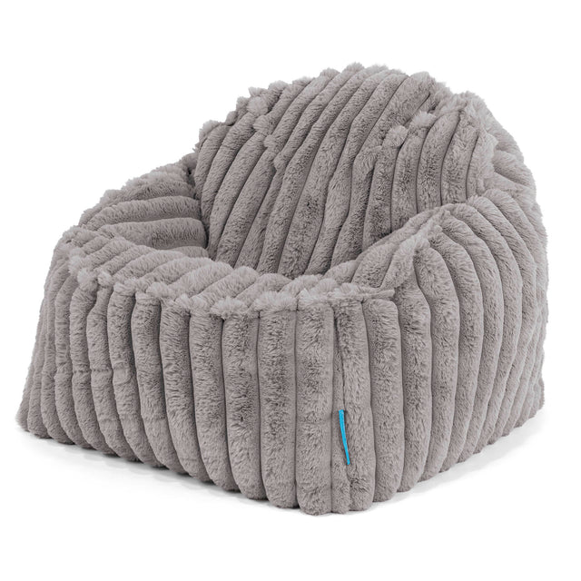 Kinderzitzak Sloucher 2-6 jaar oud - Ultra Pluche Corduroy Grijs 01