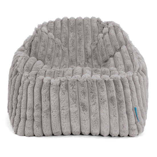 Kinderzitzak Sloucher 2-6 jaar oud - Ultra Pluche Corduroy Grijs 02